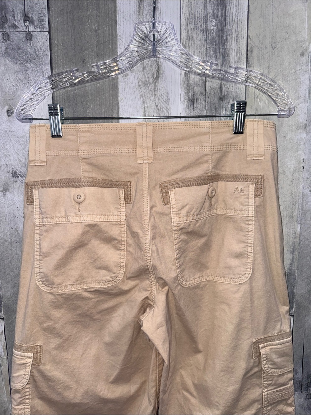 American Eagle Outfitters Beige Cargo Jogger Track Pants Sz. 2 - Picture 7 of 12